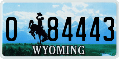 WY license plate 084443