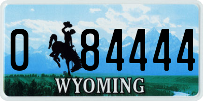 WY license plate 084444