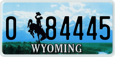 WY license plate 084445