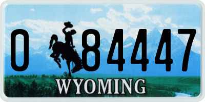 WY license plate 084447
