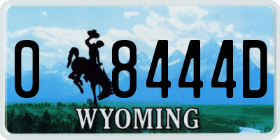 WY license plate 08444D