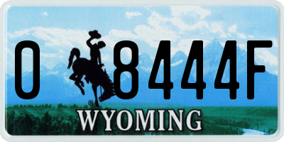 WY license plate 08444F
