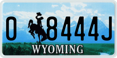 WY license plate 08444J