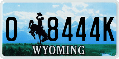WY license plate 08444K