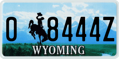 WY license plate 08444Z