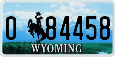 WY license plate 084458