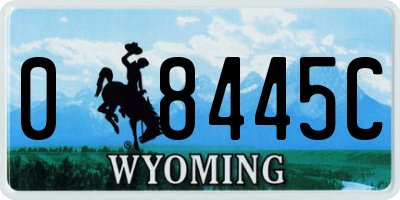 WY license plate 08445C