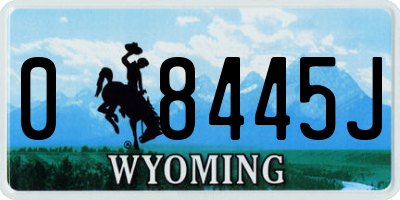 WY license plate 08445J
