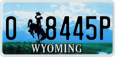 WY license plate 08445P