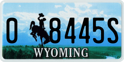 WY license plate 08445S