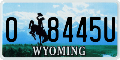 WY license plate 08445U