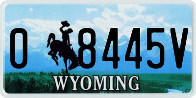 WY license plate 08445V