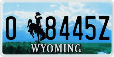 WY license plate 08445Z