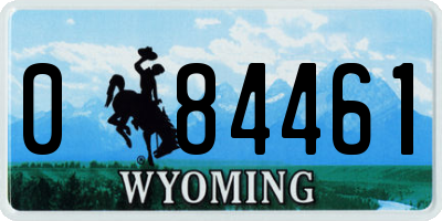 WY license plate 084461