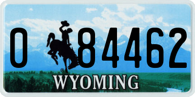 WY license plate 084462