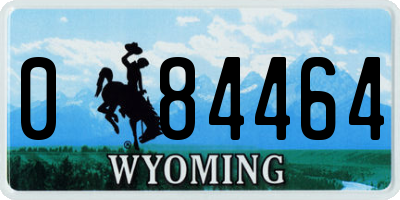 WY license plate 084464