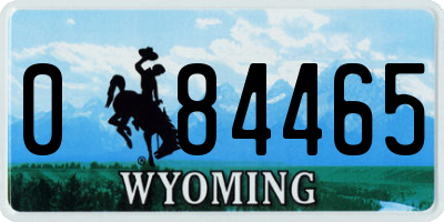 WY license plate 084465
