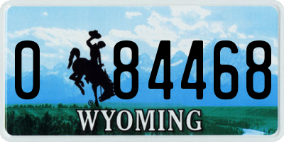 WY license plate 084468