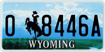 WY license plate 08446A