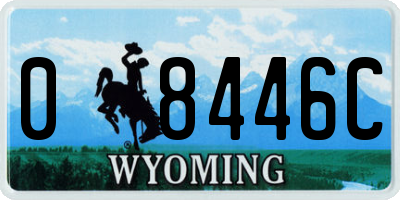WY license plate 08446C