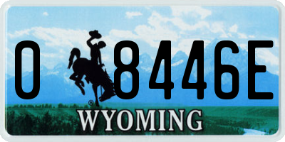 WY license plate 08446E