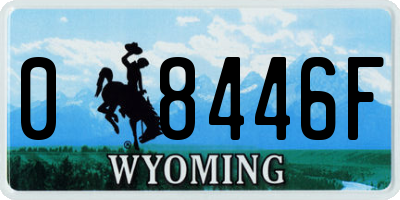 WY license plate 08446F