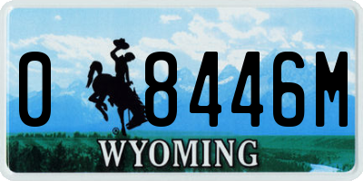 WY license plate 08446M