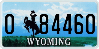 WY license plate 08446O