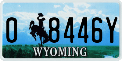 WY license plate 08446Y