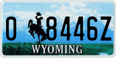 WY license plate 08446Z