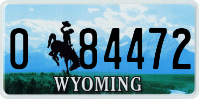 WY license plate 084472