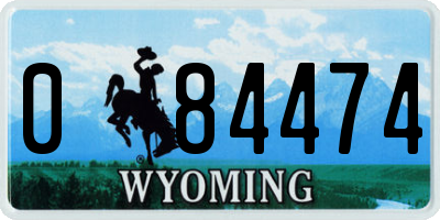 WY license plate 084474