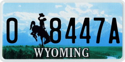 WY license plate 08447A