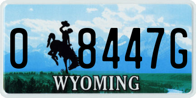 WY license plate 08447G