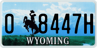 WY license plate 08447H