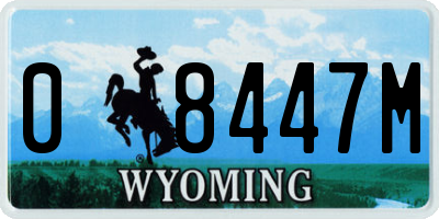 WY license plate 08447M