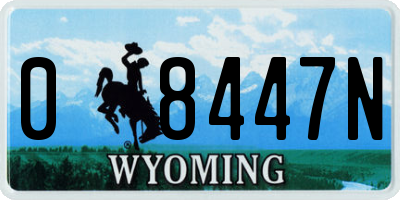 WY license plate 08447N