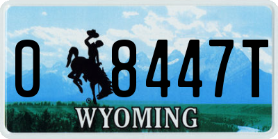 WY license plate 08447T