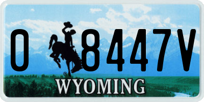 WY license plate 08447V