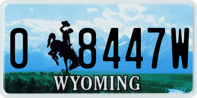 WY license plate 08447W