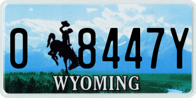WY license plate 08447Y
