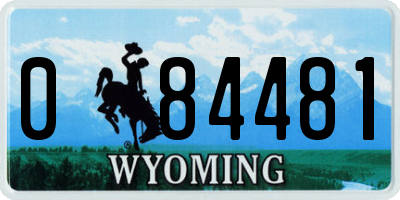 WY license plate 084481