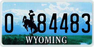 WY license plate 084483