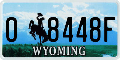 WY license plate 08448F