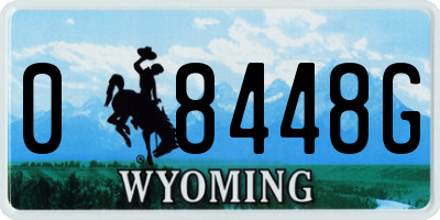 WY license plate 08448G