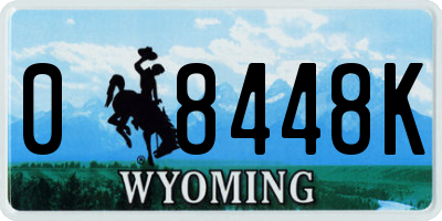 WY license plate 08448K