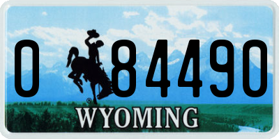 WY license plate 084490