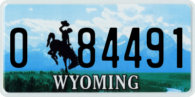 WY license plate 084491