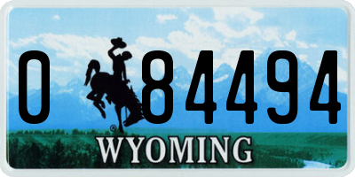 WY license plate 084494