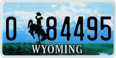 WY license plate 084495